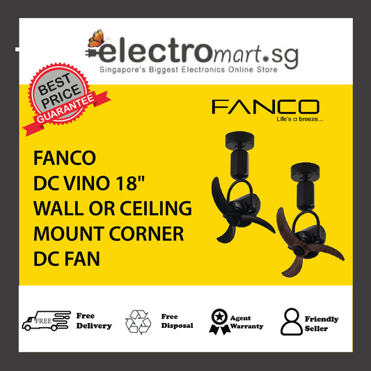 FANCO DC VINO 18" WALL OR CEILING MOUNT CORNER DC FAN