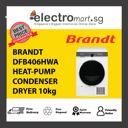 BRANDT DFB406HWA HEAT-PUMP CONDENSER DRYER 10kg
