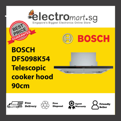 BOSCH DFS098K54 Series 8 Telescopic cooker hood 90cm Stainless steel