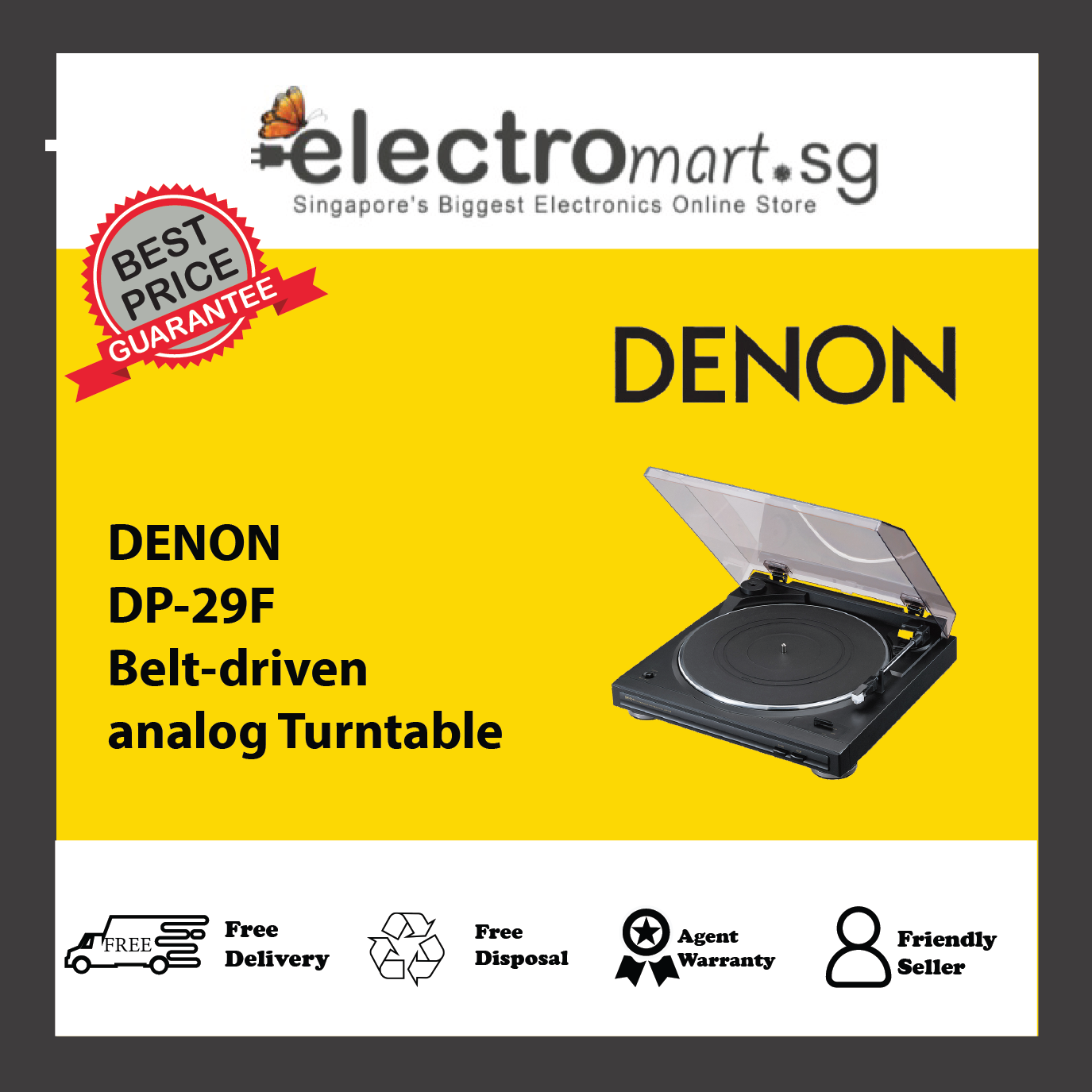 DENON DP-29F Belt-driven analog Turntable