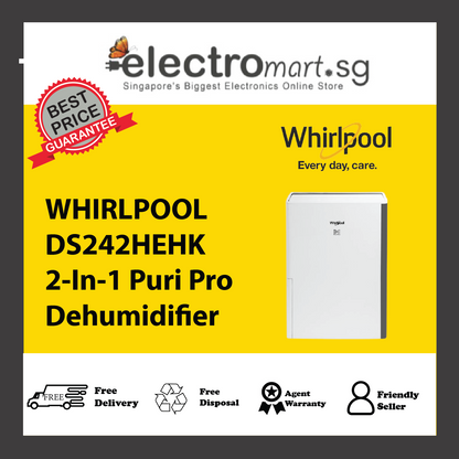 WHIRLPOOL DS242HEHK 2-In-1 Puri Pro Dehumidifier