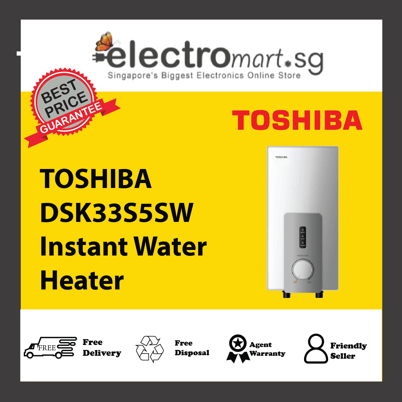 TOSHIBA DSK33S5SW Instant Water Heater