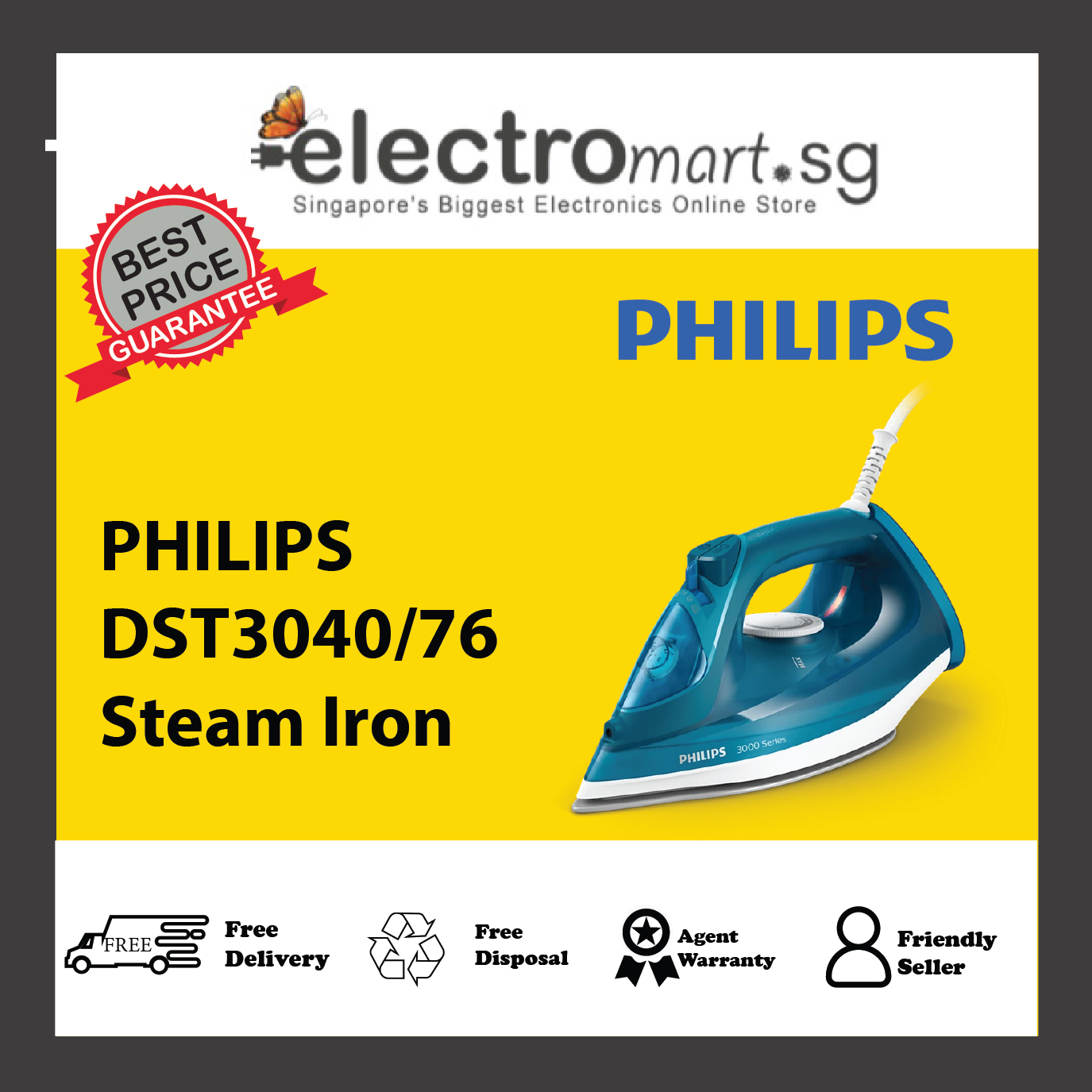 PHILIPS DST3040/76 Steam Iron