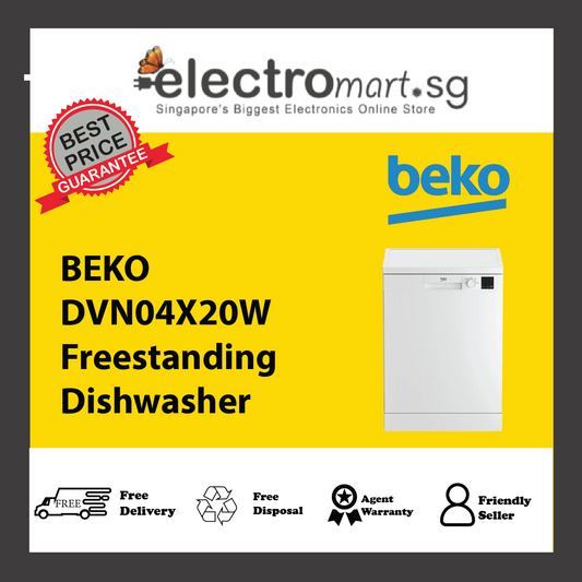 BEKO DVN04X20W 14‑Place Freestanding Dishwasher