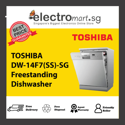 TOSHIBA DW-14F7(SS)-SG Freestanding Dishwasher