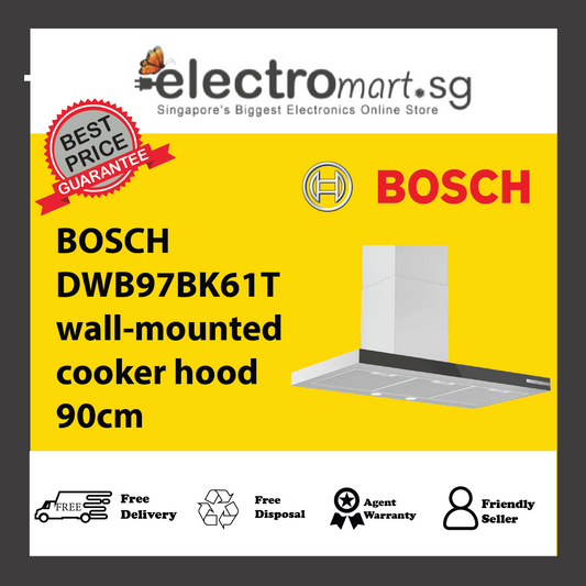BOSCH DWB97BK61T Series 4 wall-mounted cooker hood 90cm Black