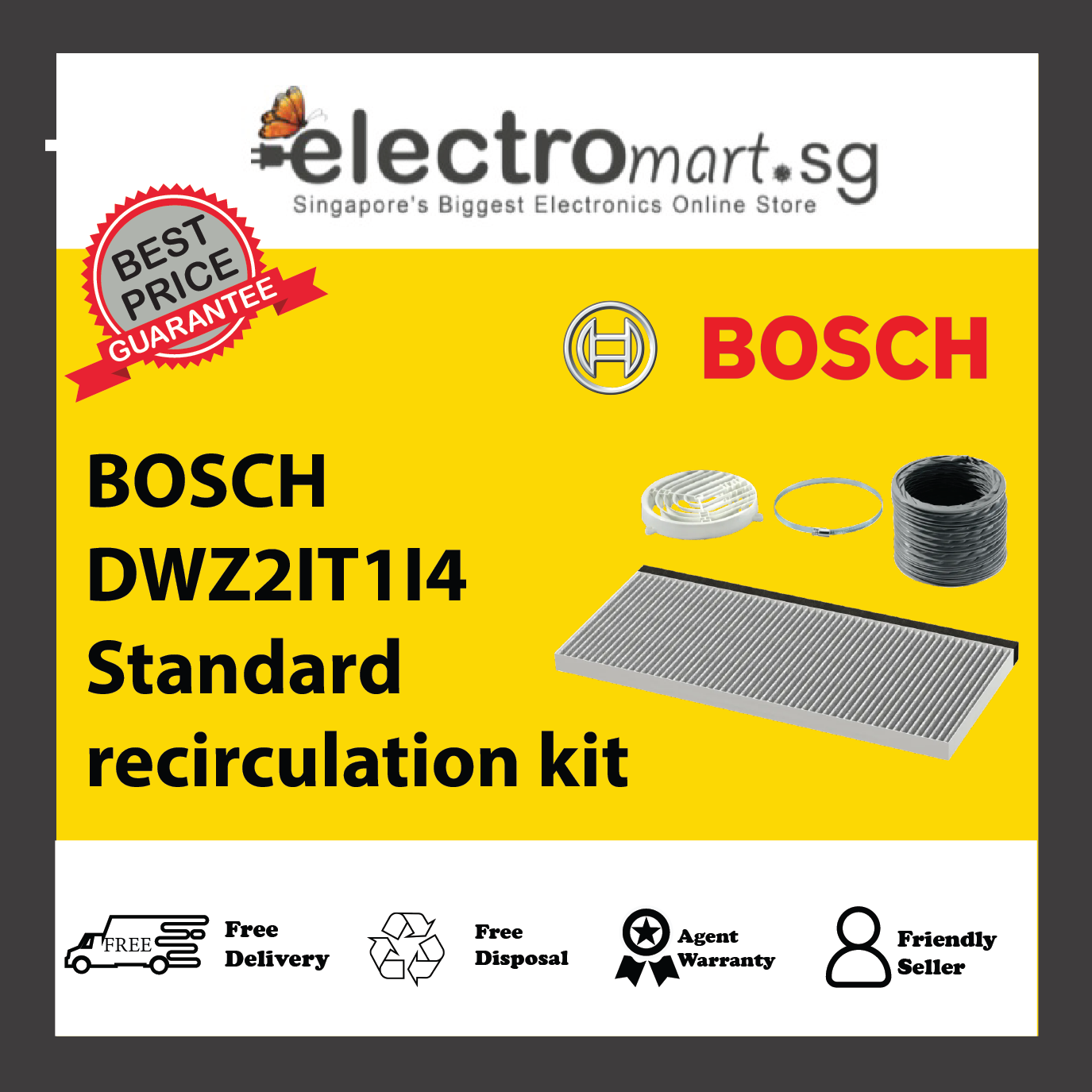 BOSCH DWZ2IT1I4 Clean Air Standard recirculation kit