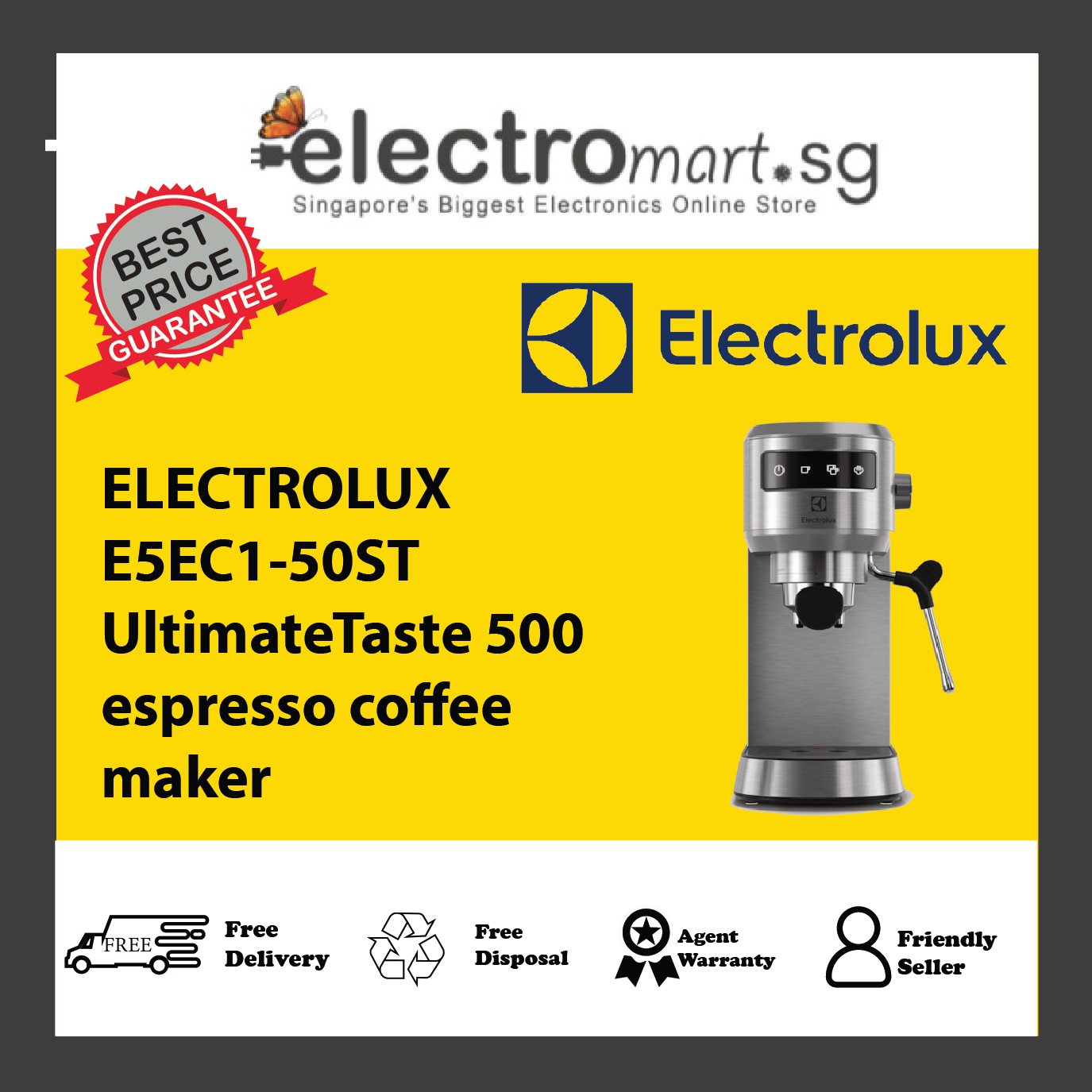 ELECTROLUX E5EC1-50ST UltimateTaste 500 espresso coffee maker 1L