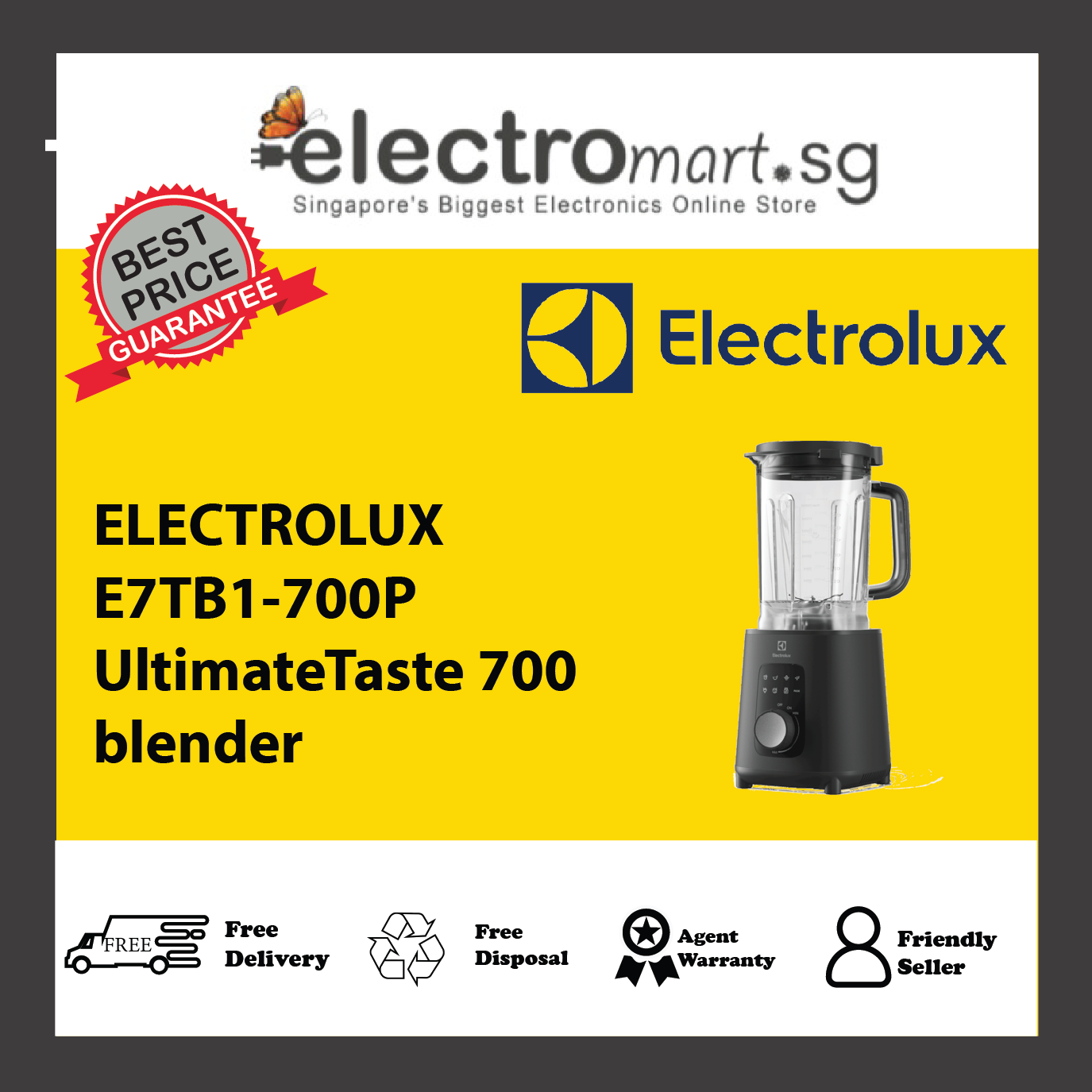 ELECTROLUX E7TB1-700P UltimateTaste 700 blender with Variable speeds