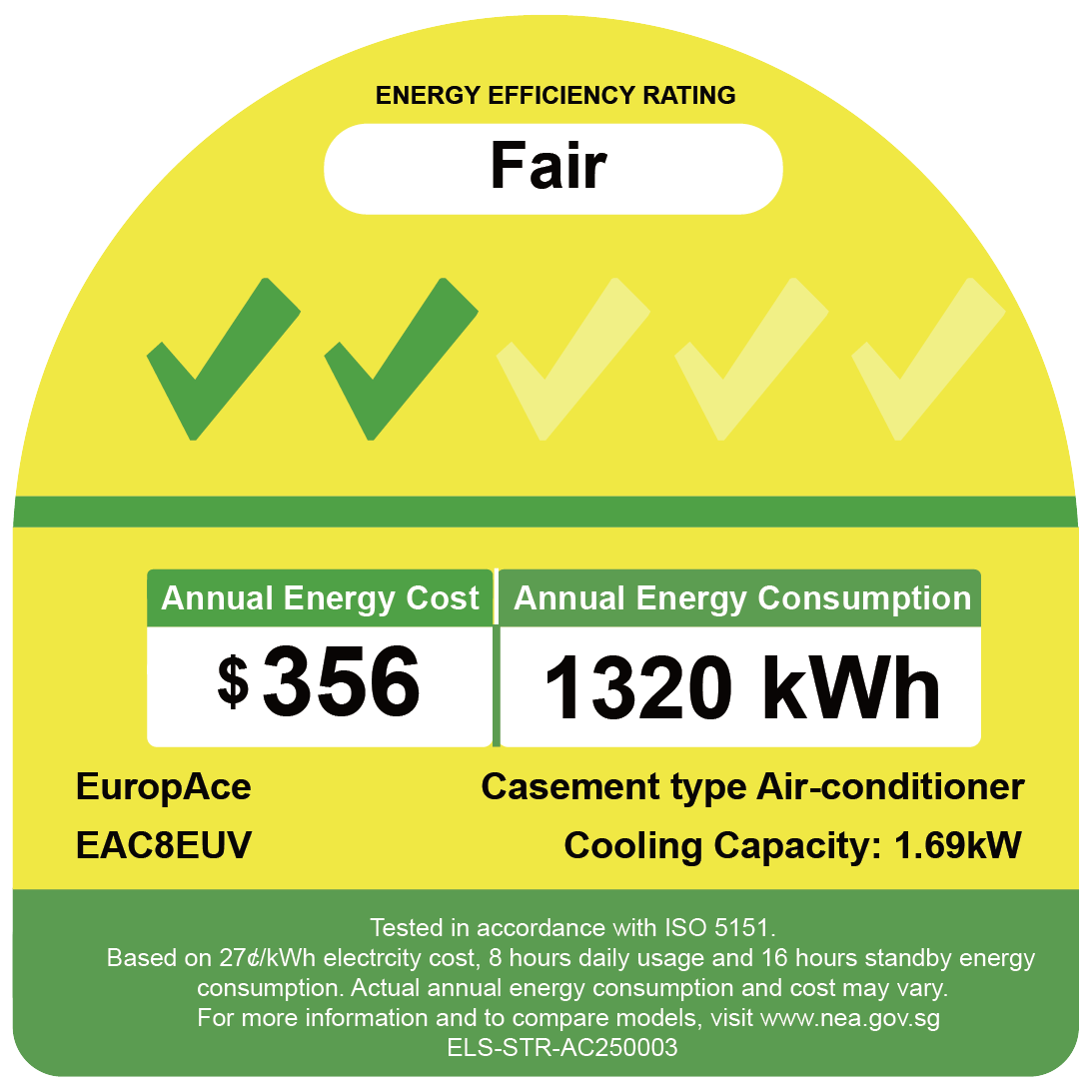 EUROPACE EAC8EUV Inverter Casement Air Con