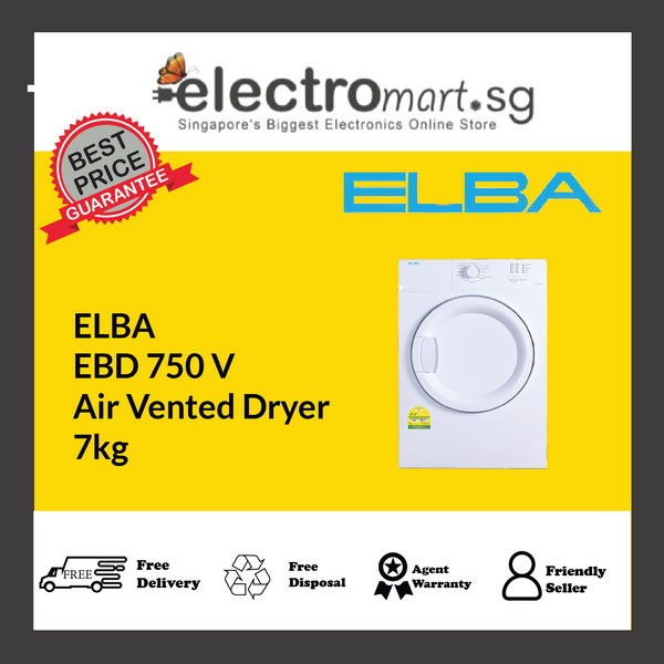 ELBA EBD 750 V Air Vented Dryer 7kg