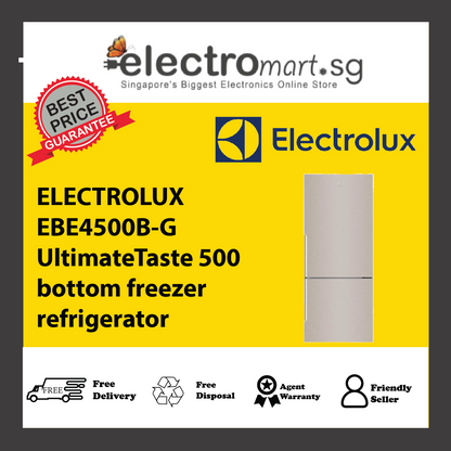ELECTROLUX EBE4500B-G UltimateTaste 500 bottom freezer refrigerator 421L