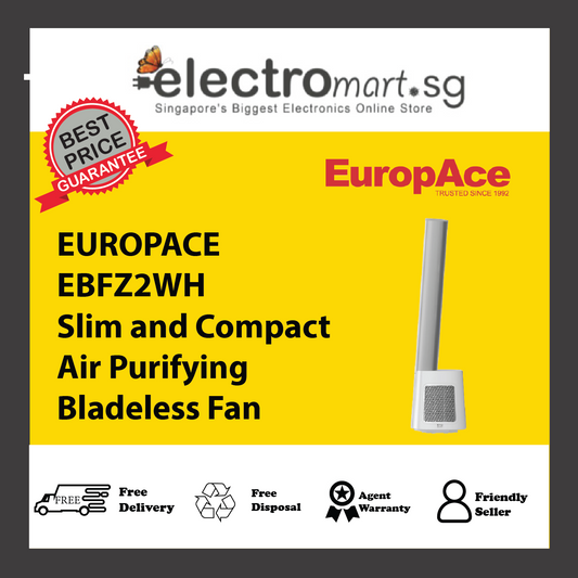 EUROPACE EBFZ2WH Slim and Compact Air Purifying Bladeless Fan
