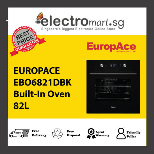 EUROPACE EBO6821DBK Built-In Oven 82L