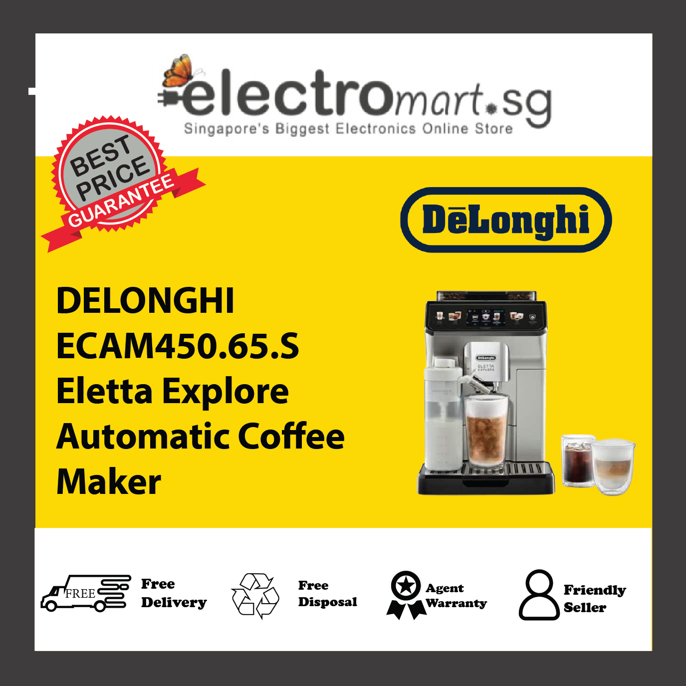 DeLonghi ECAM450.65.S Eletta Explore Automatic Coffee Maker - Silver