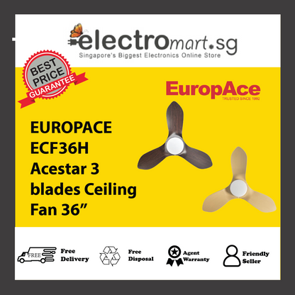 EUROPACE ECF36H Acestar 3  blades Ceiling Fan 36”