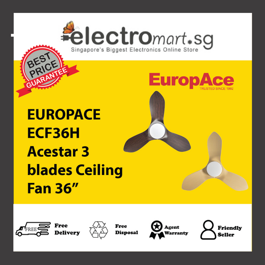 EUROPACE ECF36H Acestar 3  blades Ceiling Fan 36”