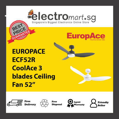 EUROPACE ECF52R CoolAce 3  blades Ceiling Fan 52”