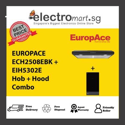 EUROPACE ECH2508EBK + EIH5302E Hob + Hood  Combo