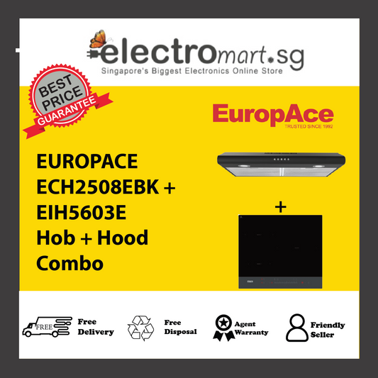 EUROPACE ECH2508EBK + EIH5603E Hob + Hood  Combo