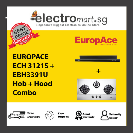 EUROPACE ECH 3121S + EBH3391U Hob + Hood  Combo
