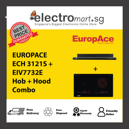 EUROPACE ECH 3121S + EIV7732E Hob + Hood  Combo