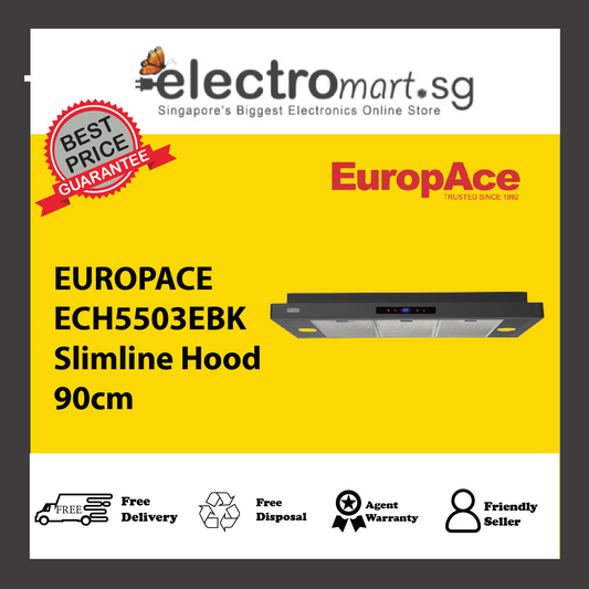 EUROPACE ECH5503EBK Slimline Hood 90cm