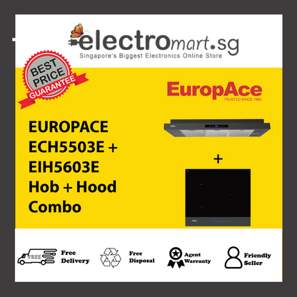 EUROPACE ECH5503E + EIH5603E Hob + Hood  Combo