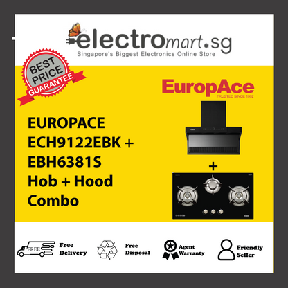 EUROPACE ECH9122EBK + EBH6381S Hob + Hood  Combo
