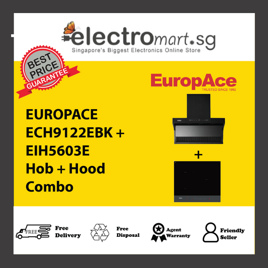 EUROPACE ECH9122EBK + EIH5603E Hob + Hood  Combo