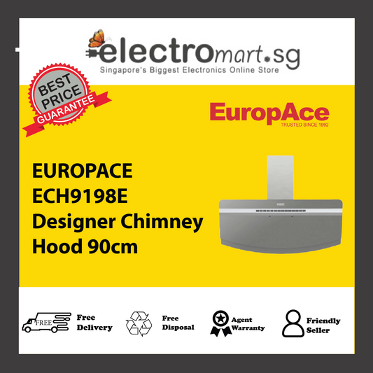 EUROPACE ECH9198E Designer Chimney Hood 90cm