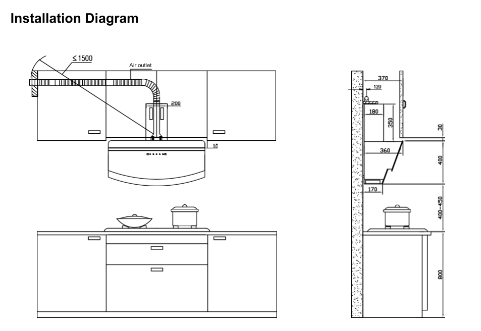 EUROPACE ECH9198E Designer Chimney Hood 90cm