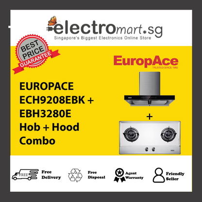 EUROPACE ECH9208EBK + EBH3280E Hob + Hood  Combo