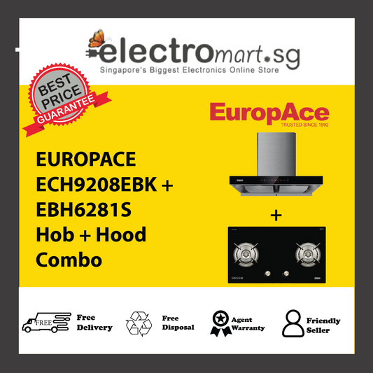 EUROPACE ECH9208EBK + EBH6281S Hob + Hood  Combo