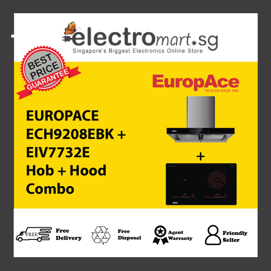 EUROPACE ECH9208EBK + EIV7732E Hob + Hood  Combo