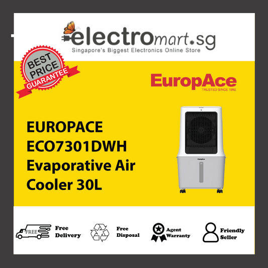EUROPACE ECO7301DWH Evaporative Air Cooler 30L