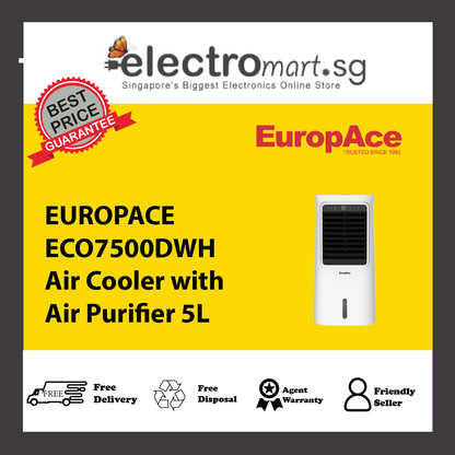EUROPACE ECO7500DWH Air Cooler with Air Purifier 5L