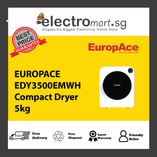 EUROPACE EDY3500EMWH Compact Dryer 5kg