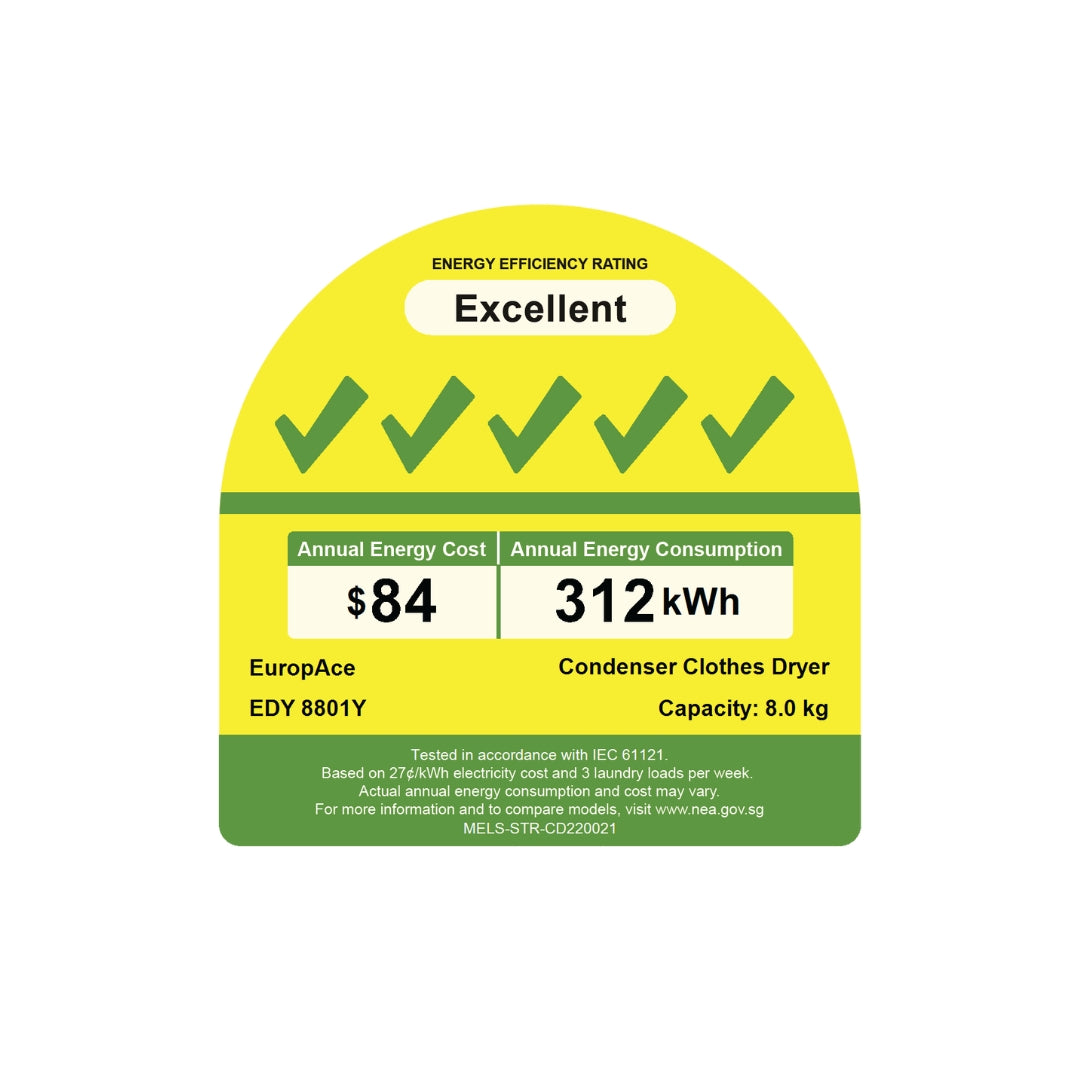 EUROPACE EFW7801Y + EDY8801YWH Washer Dryer  Combo