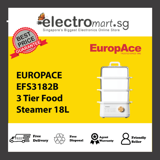 EUROPACE EFS3182B 3 Tier Food Steamer 18L