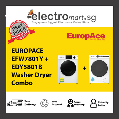 EUROPACE EFW7801Y + EDY5801B Washer Dryer  Combo