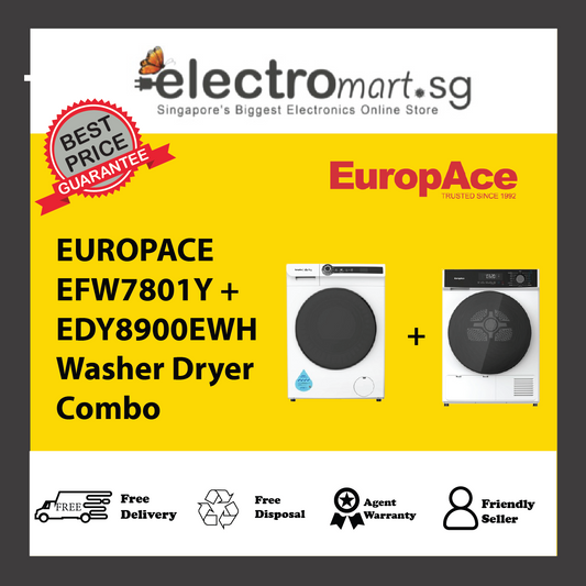 EUROPACE EFW7801Y + EDY8900EWH Washer Dryer  Combo