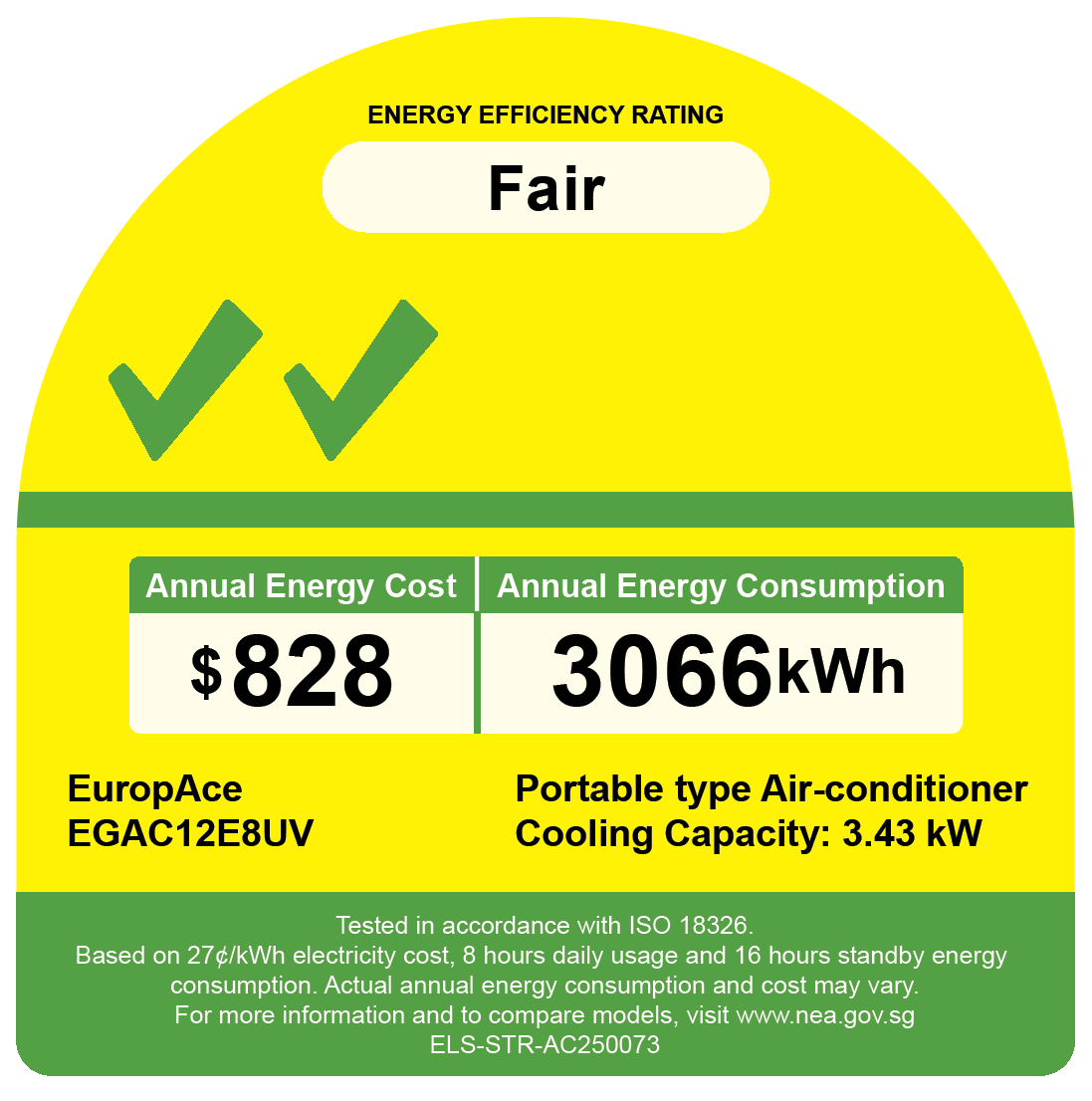 EUROPACE EGAC12E8UV 4-IN-1 Smart Air Purifying Green Portable Aircon