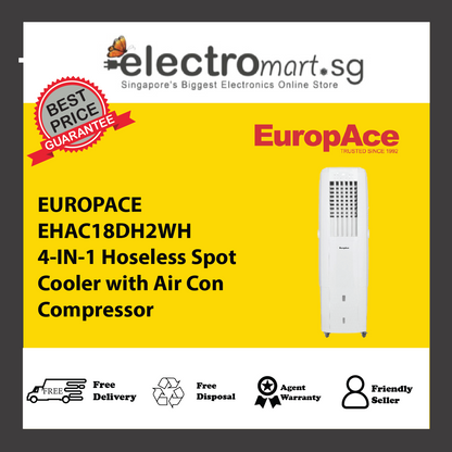 EUROPACE EHAC18DH2WH 4-IN-1 Hoseless Spot Cooler with Air Con Compressor