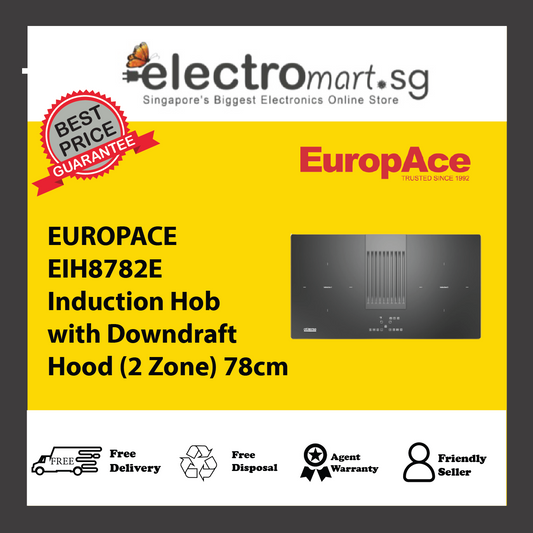 EUROPACE EIH8782E Induction Hob with Downdraft Hood (2 Zone) 78cm