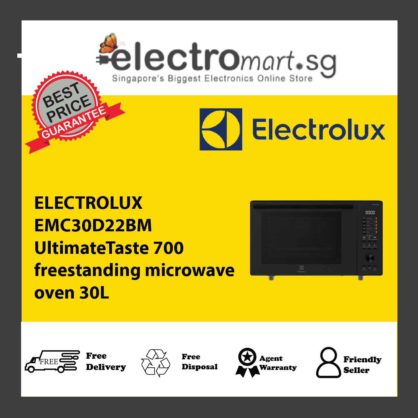 ELECTROLUX EMC30D22BM 30L AIRFRY CONVECTION MW OVEN