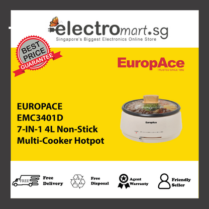 EUROPACE EMC3401D 7-IN-1 4L Non-Stick Multi-Cooker Hotpot