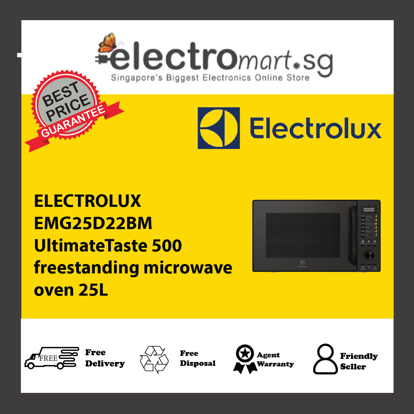 ELECTROLUX EMG25D22BM 25L COMBIGRILL MICROWAVE OVEN