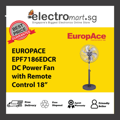 EUROPACE EPF7186EDCR DC Power Fan with Remote Control 18”