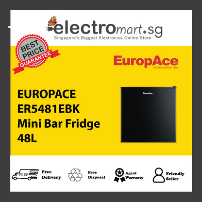 EUROPACE ER5481EBK Mini Bar Fridge 48L